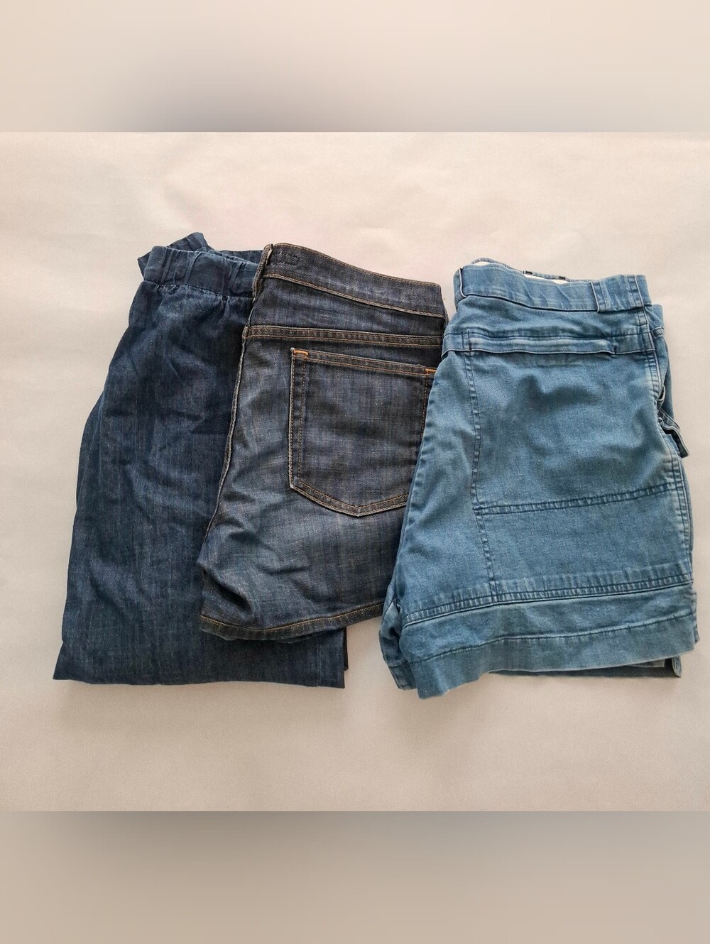 Bundle Lot Of 3 Denim Shorts For Recycle Repurpose, Upcycle, Rework DIY Projects